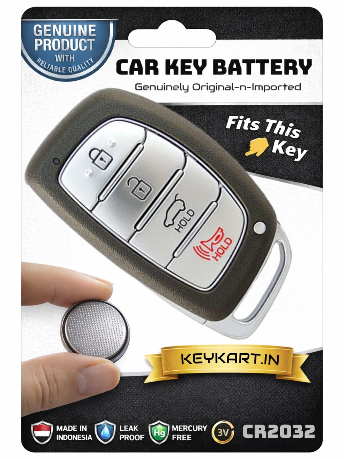 3V Lithium Coin Battery Cell - Hyundai Car Remote Key Battery I KEYFOB I Smart Key Battery, Original-n-Genuine Automotive Series I*CR2032/1/HYN/018* (Pack for 1 Key)-image-41
