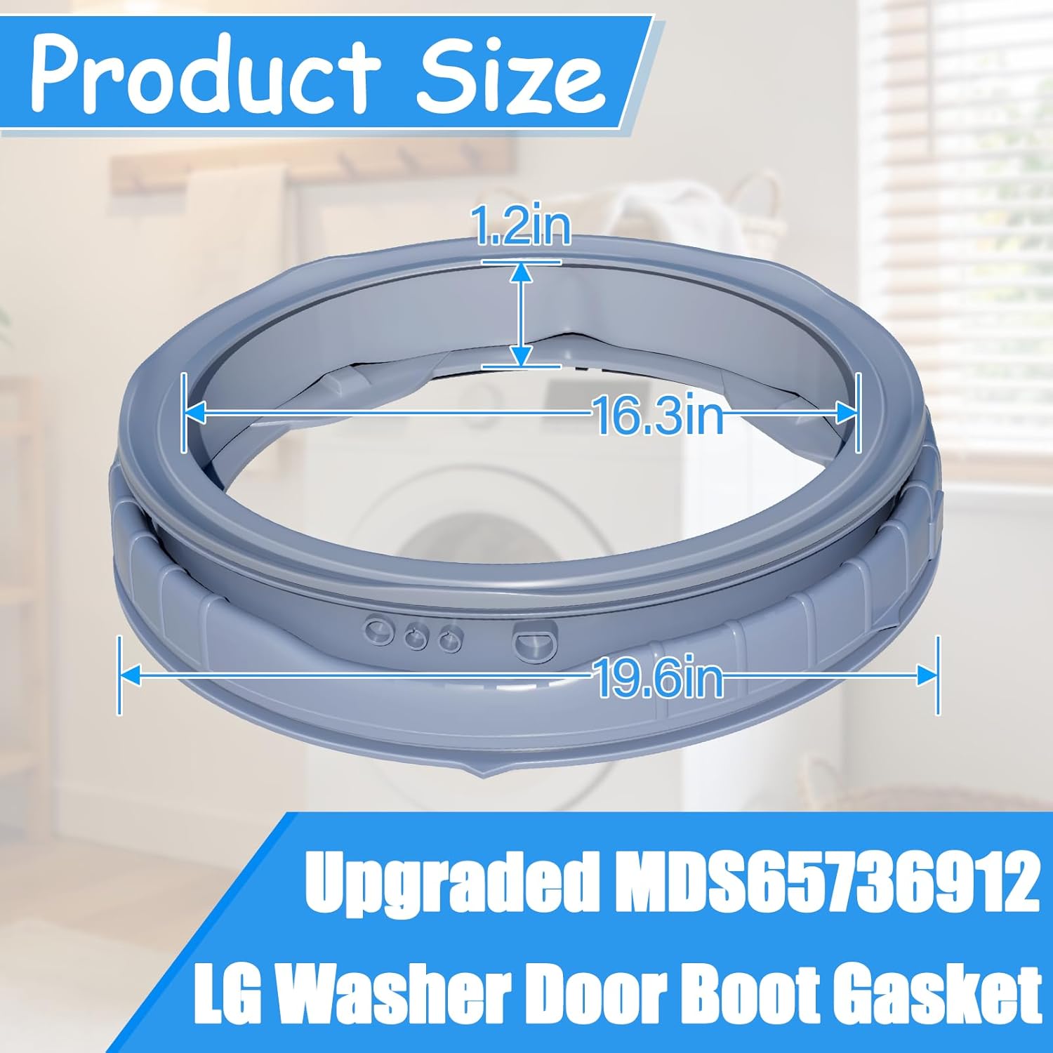 Upgraded MDS65736912 Washer Door Boot Gasket Seal Compatible with LG Washer Door Seal WM3400CW Door Gasket Seal Parts WM3600HVA WM3600HWA WM3700HVA WM3500CW WM3700HWA WM3700HRA PS12748962
