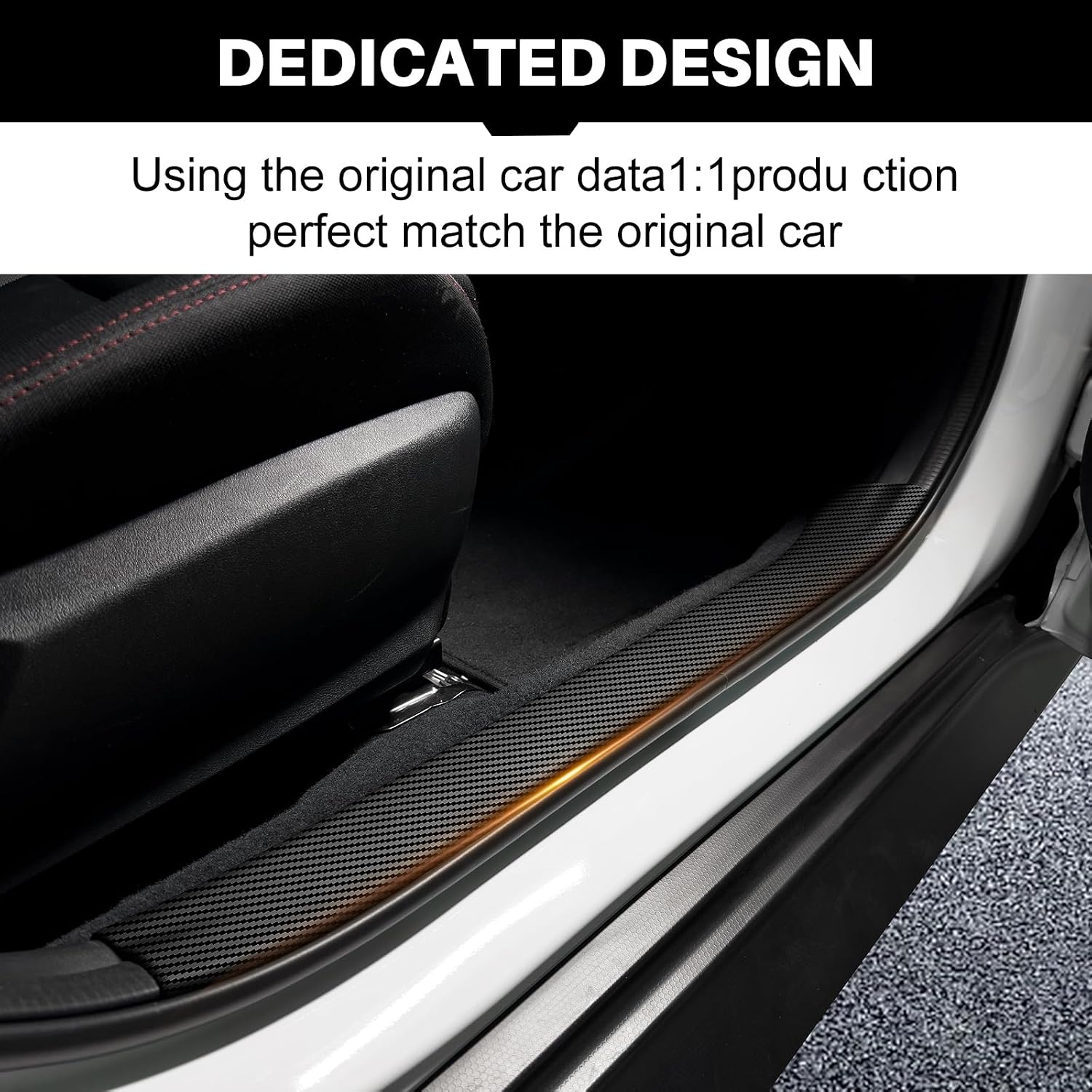KUNGKIC for 2023 2024 2025 Subaru WRX VB S4 STI PU Car Door Edge Guard Door Sill Protector Stickers Film Anti-Collision Scuff Plate Cover All Weather Interior Accessories (Carbon Fiber Pattern)