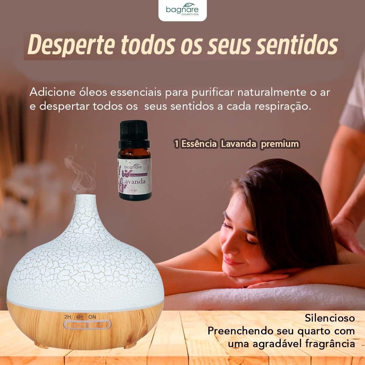 Essential Oil Diffuser, Aromatherapy Diffuser 500ml with Remote Control, 4 Timer & Auto-Off Safety Switch, 7 Color LED Lights Mode, 10 Hours Quiet Humidifier for Bedroom, Office & Home (F.Light woody)