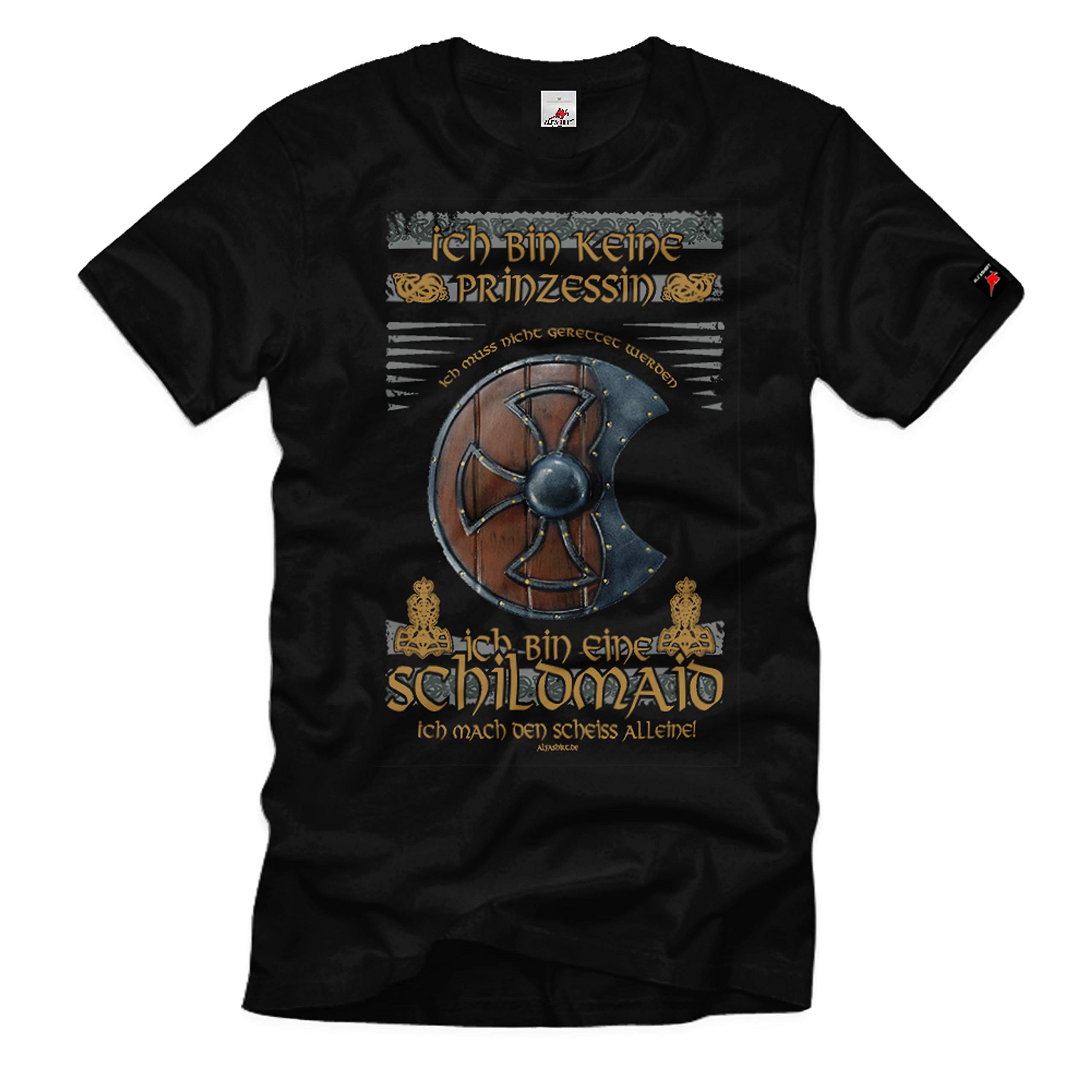 T-shirt noir motif tortue Vikings taille Small avec message - 3