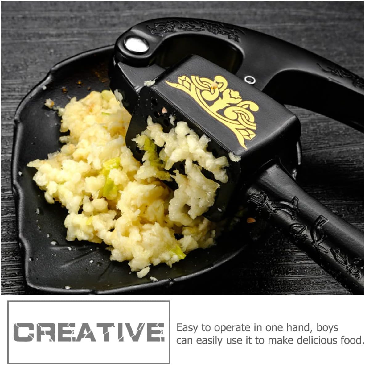 Ergonomic Garlic Press Made of Material Garlic Mincer Easy to Use for Cooking