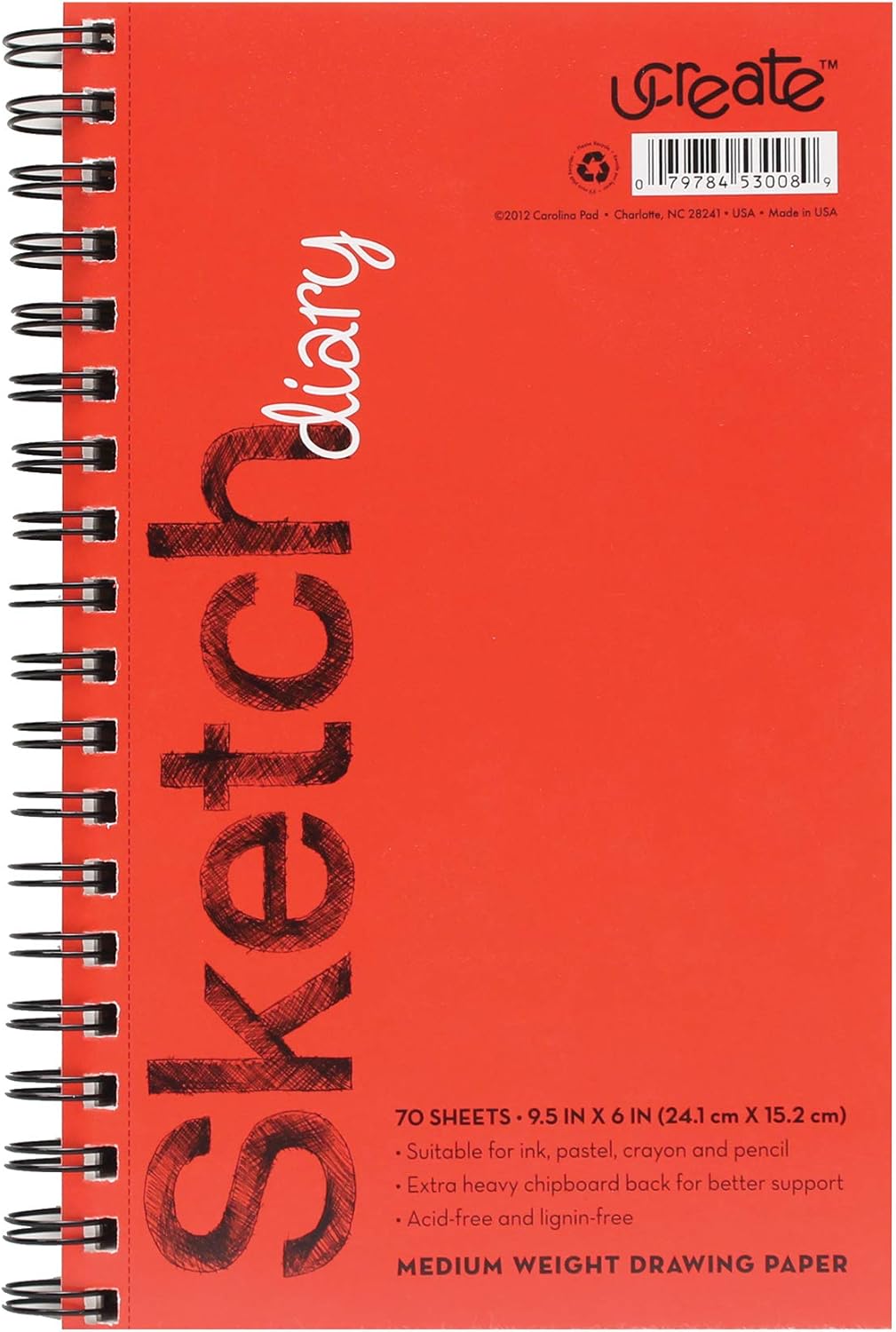 Sketch Diary, Medium Weight, 9-1/2 x 6, 70 Sheets