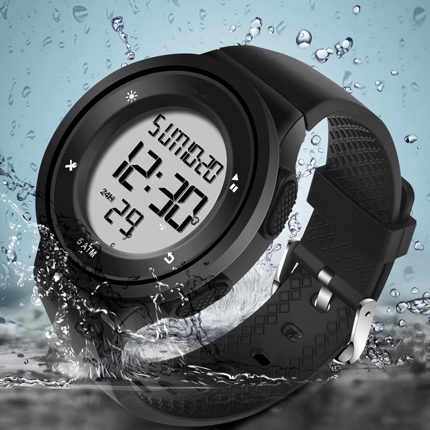findtime Womens Watches Coloful Waterproof 5ATM Digital Sports Stopwatch with Alarm Countdown 12/24H Designer Fashion Running