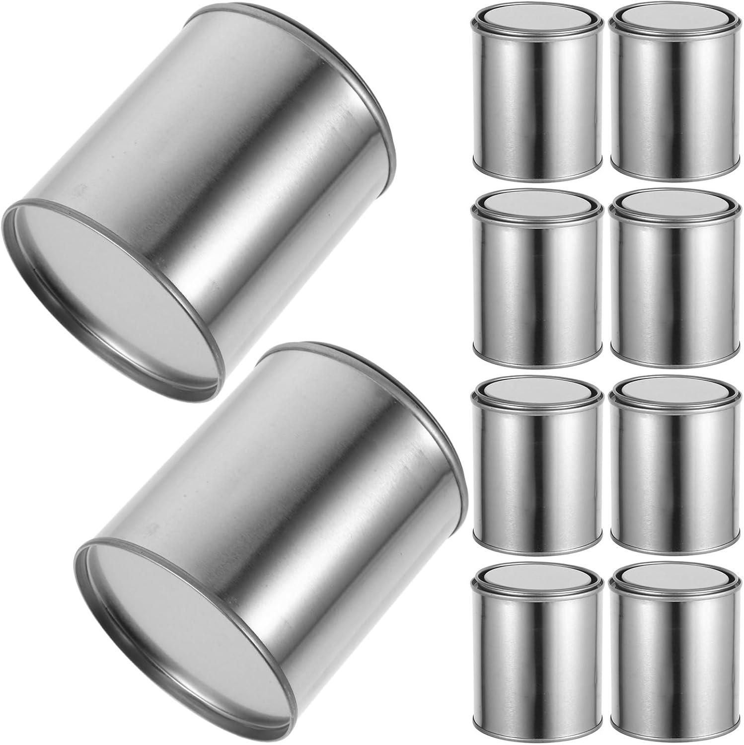 12pcs 0.4l Metal Pitch Containers with Lids, Multipurpose Empty Paint Cans for Storage, Thickened Round Steel Sampling Buckets for Painting Accessories and Pitch Holding