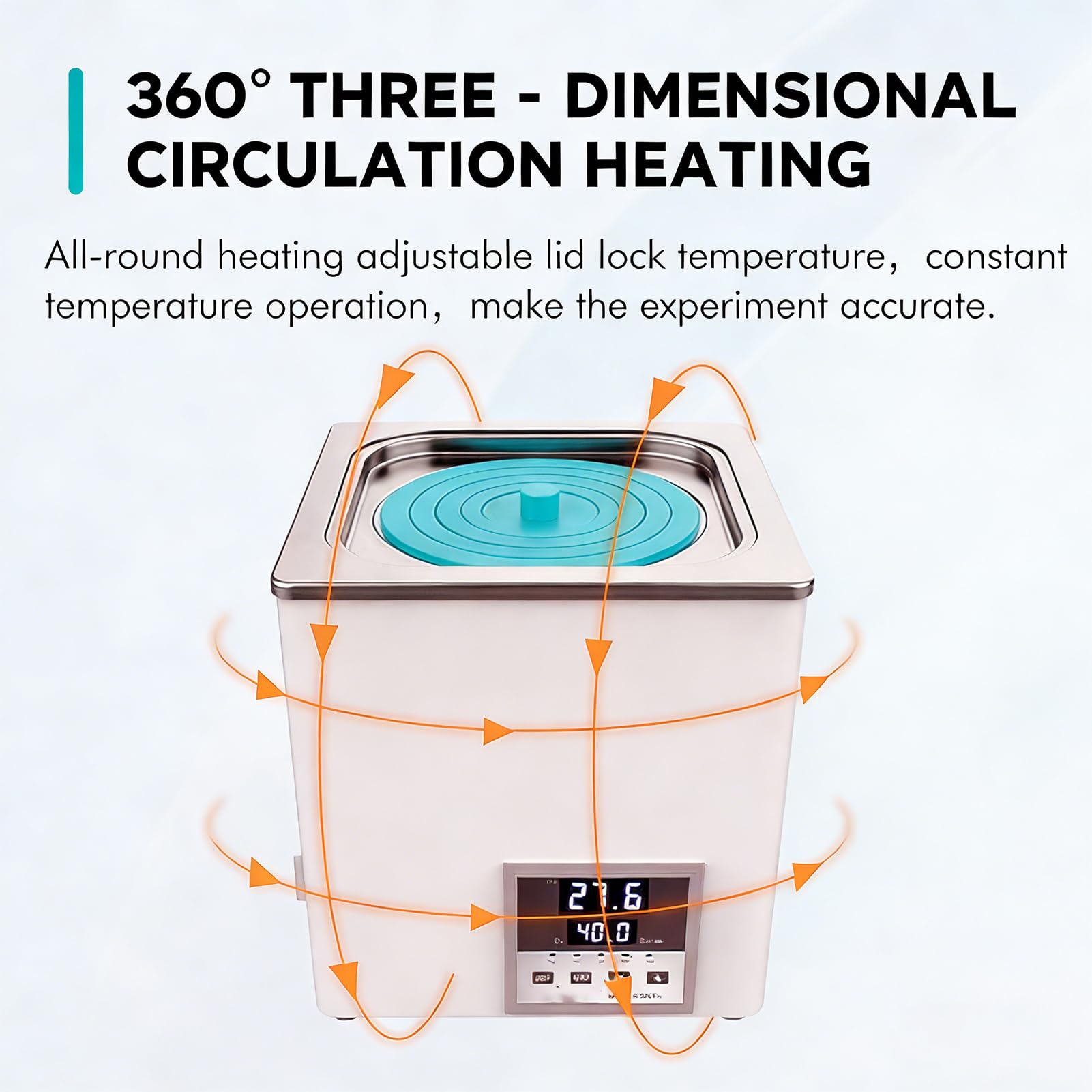 LoJax Baño De Agua De Laboratorio Digital, Calentador Termostático De 1/2/4/6/8 Agujeros, Revestimiento De Acero Inoxidable Anti-Quemado En Seco Tapa Ajustable para Uso En Experimentos De Laboratorio