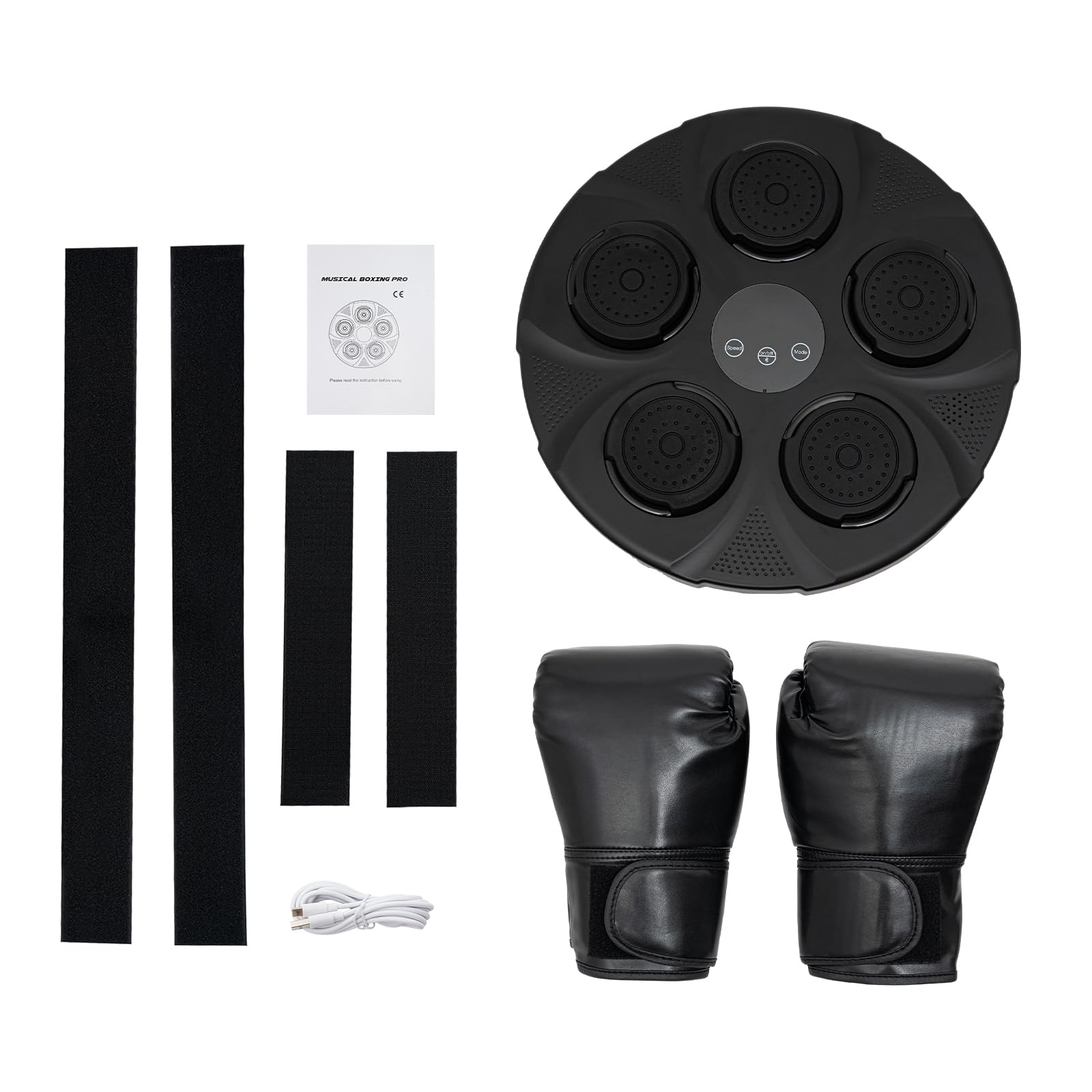 Máquina de boxeo musical, máquina de caja de música Bluetooth, entrenador de pared LED para gimnasio y hogar, máquina electrónica de pared para niños y adultos