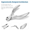 FERYES Toenail Clippers for Ingrown or Thick,Fungal or Ingrown Toenails - Large Handle 4R13 Stainless Steel Olecranon Fingernail Clipper - Podiatrist Recommended,FL-N203,Silver gallery image
