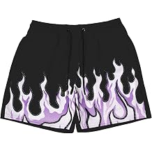 DIOTSR Mens Flame Graphic Basketball Shorts Cool Retro Running Athletic Shorts Drawstring Waist Casual Track Shorts