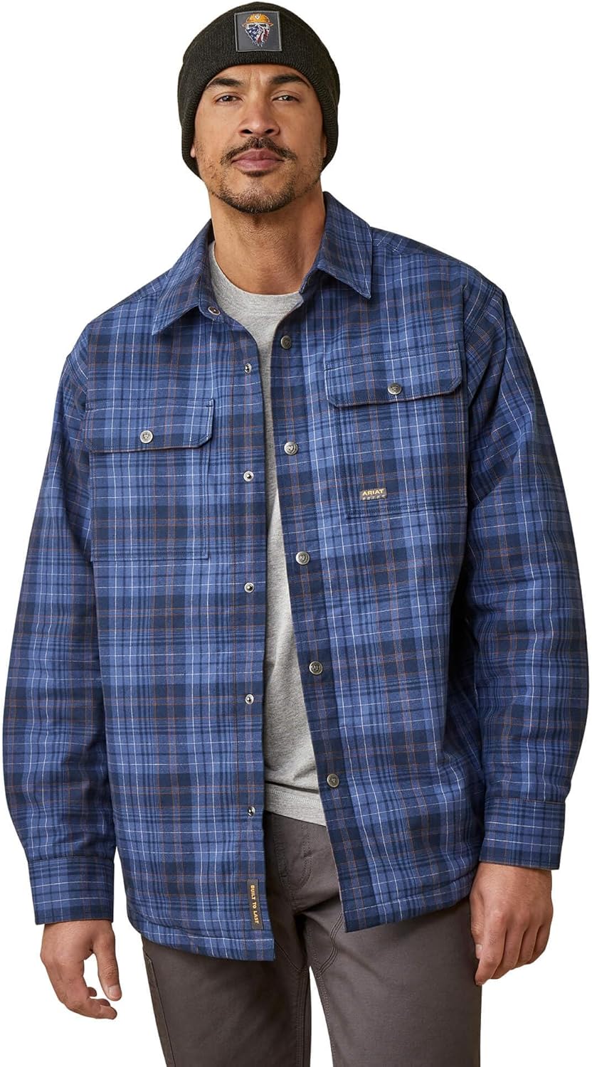 Ariat Male Rebar DuraStretch Flannel Insulated Shirt Jacket