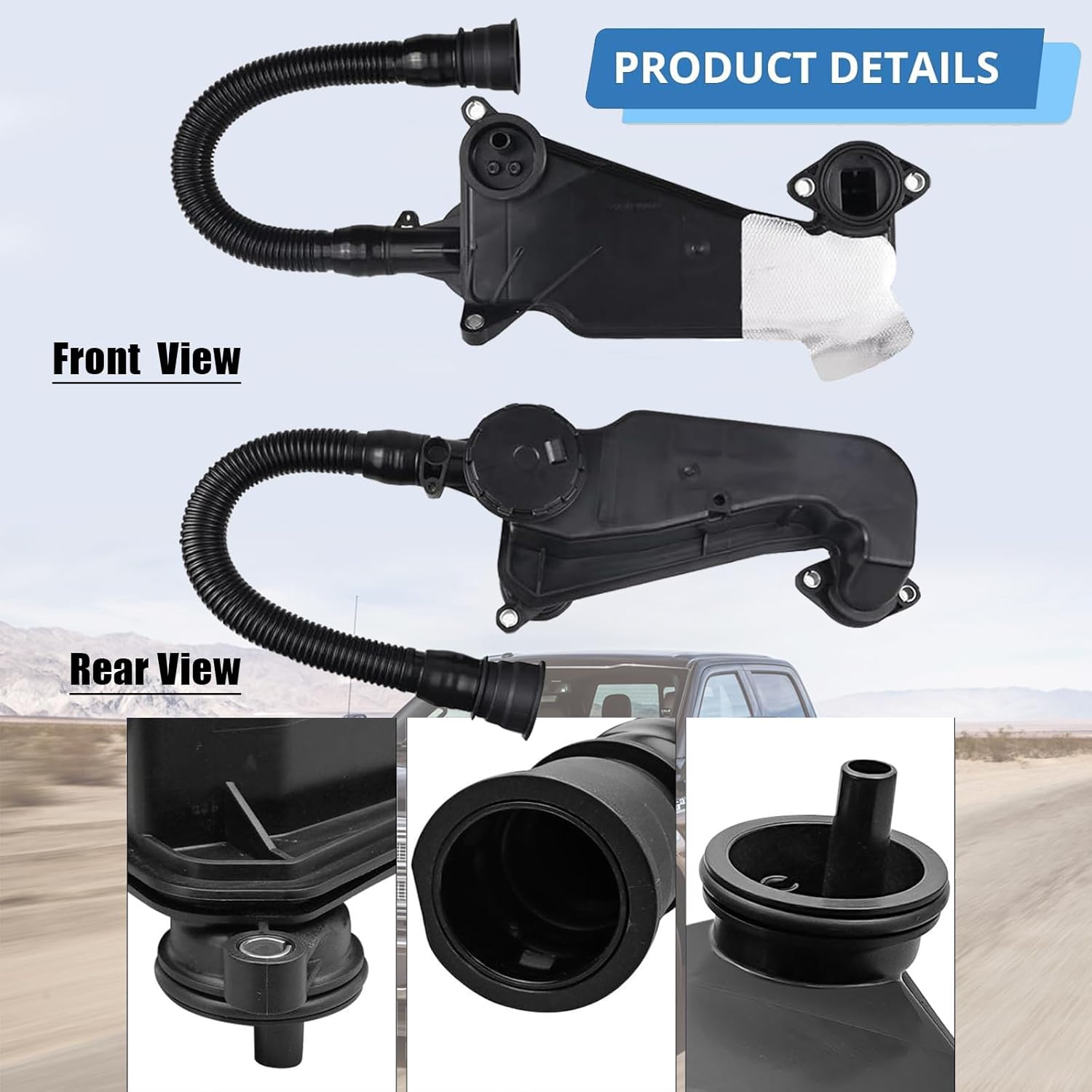 PC3Z-6A785-A Engine Oil Separator Assembly Compatible with 2023-2024 Ford F250 F350 F450 F550 Super Duty 6.7L V8 Powerstroke Diesel PCV CCV Vent Valve Engine Crankcase, Replace#PC3Z6A785A