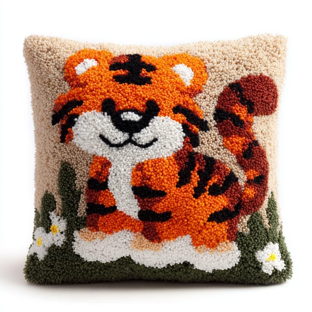 AxiangziK Latch Hook Cushion Kits,Tiger