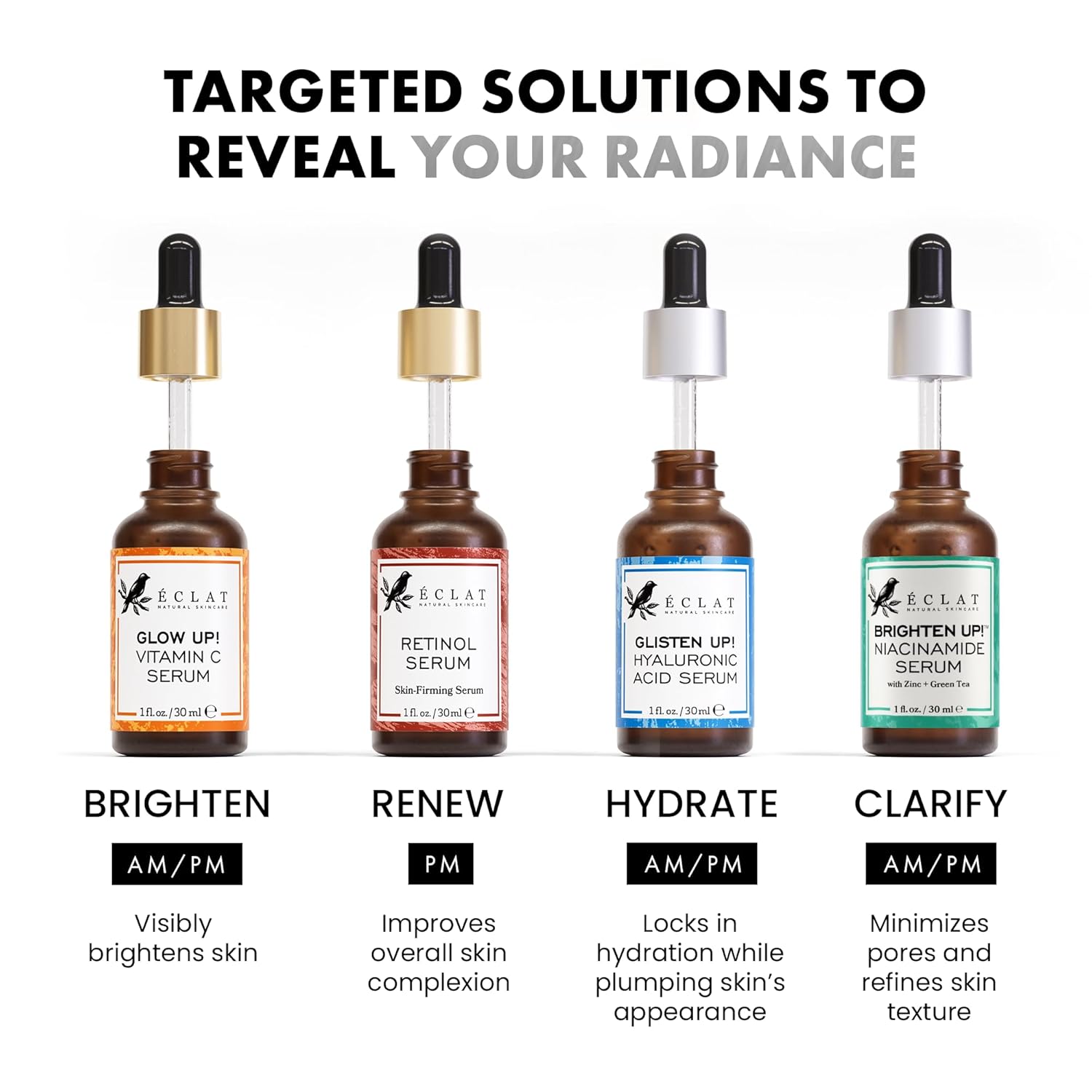 Eclat Skincare Renewing Retinol Serum for Face - Anti Aging Serum with Hyaluronic Acid & Aloe Vera – Hydrates and Improves the Signs of Aging (Fine Lines, Wrinkles & Dark Spots) 1 Fl Oz - Image 5