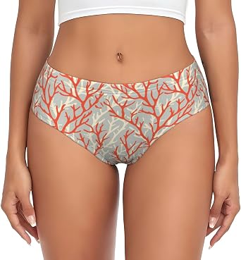 Red Coral for Seamless Underwear for Women | Sexy No Show, Stretch Low Rise, Soft Bikini Panties, Tag-Free, Hipster Ladies Briefs