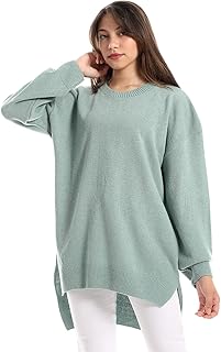 Andora womens Knitted Round Neck Slip On High Low Pullover Sweater (pack of 1)