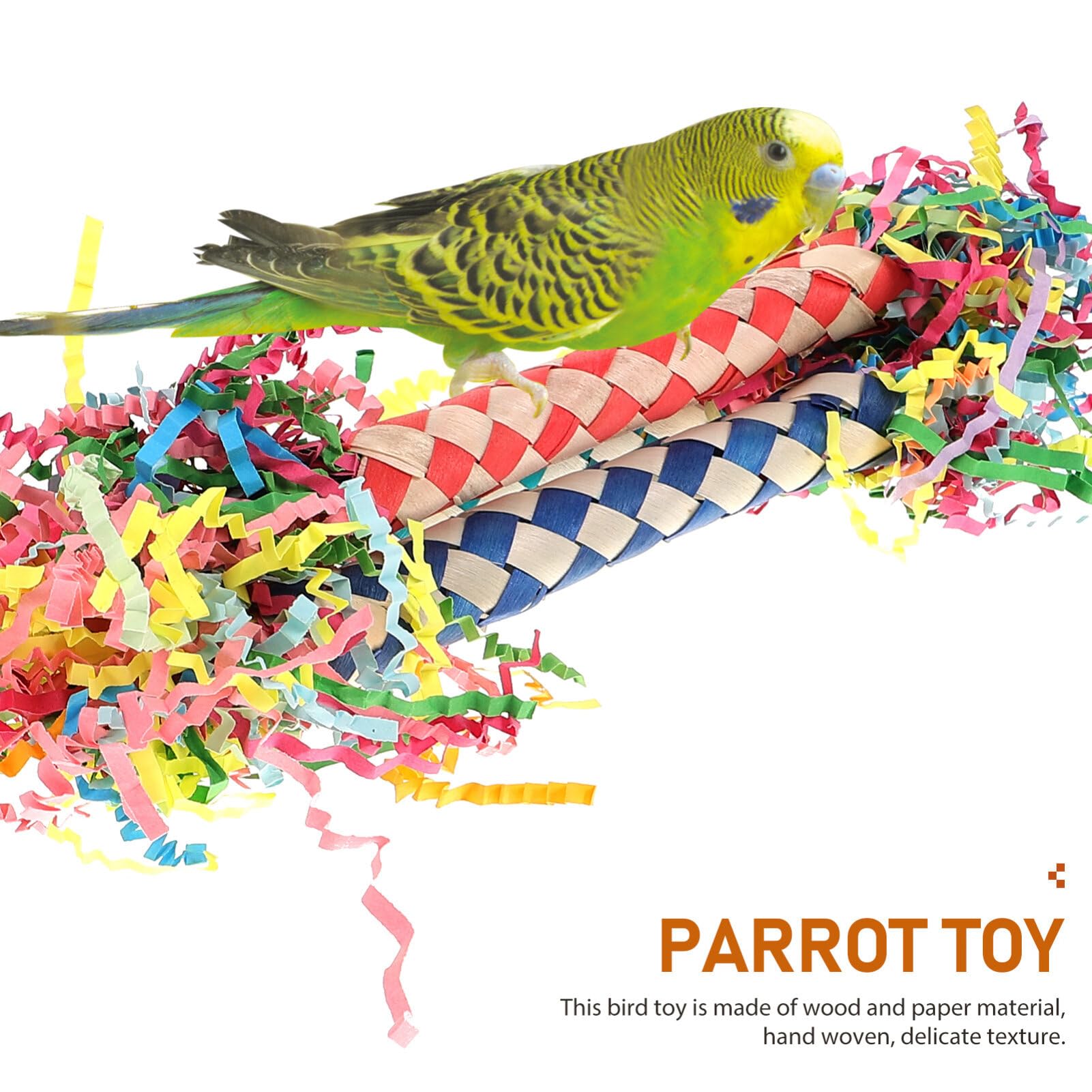 ifundom 3pièces Jouet à Mâcher pour Oiseaux Perroquet Perruche Lot de Jouets Et Papier Accessoire De Décoration pour Cage à Oiseaux