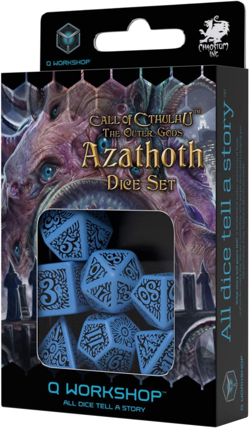 Q WORKSHOP Call Of Cthulhu The Outer Gods Azathoth RPG Ornamented Dice Set 7 Polyhedral Pieces