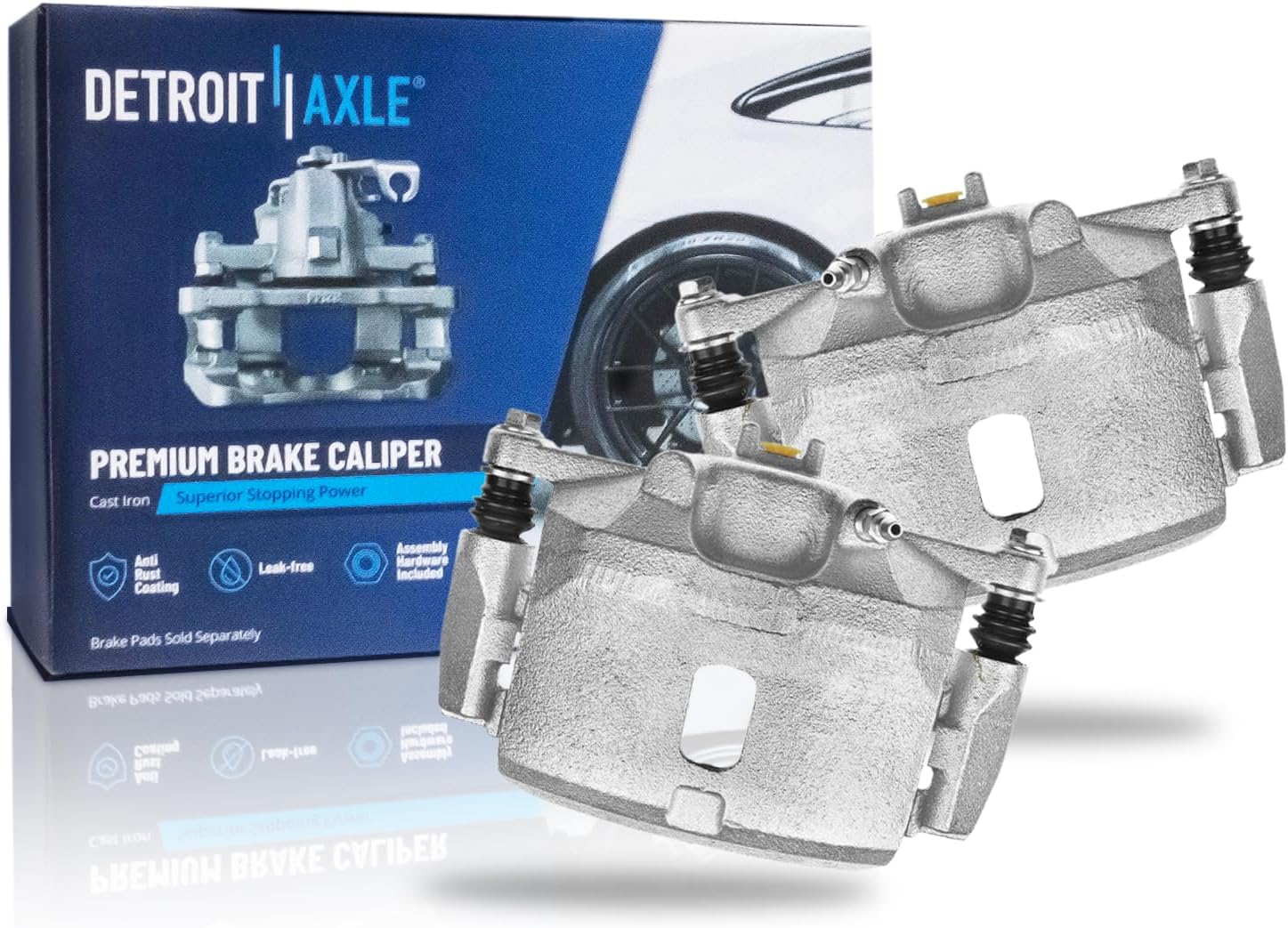Detroit Axle Front Brake Caliper Pair with Brackets for 2001–2005 Honda Civic / Acura EL