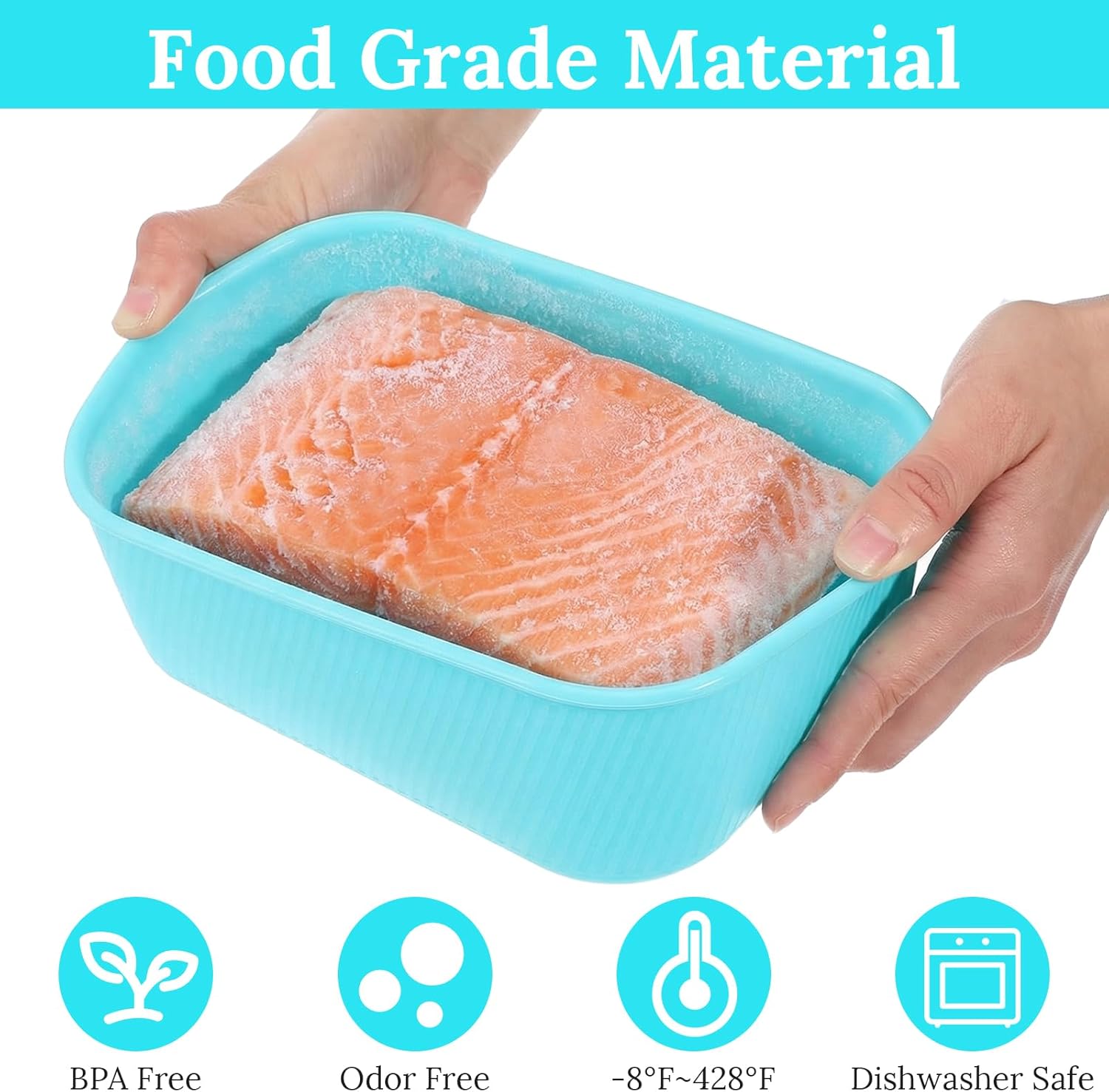 4 Pcs 6 Cups Silicone Freezer Trays with Lid Reusable Soup cubes Soup Containers Freezer Molds, Microwave Oven Dishwasher Safe, Leakproof Stackable BPA Free Food Storage, Lake Blue