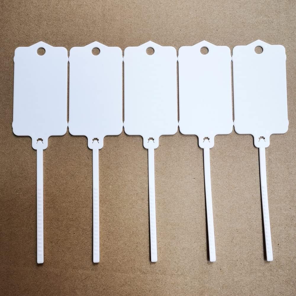 100pcs Reusable Blank Plastic Tags Ties Key Tags 1.45"*2.48" Serrated Tension Sealing Strap with Large Label Plastic Tie Mark Label Waterproof Hang Sign Write on Tag (White, 100pcs) - Image 7