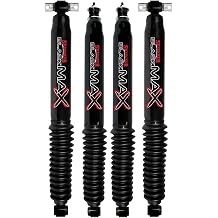 TrendsAuto Set of Black Max Series Front & Rear Hydraulic Action Shocks fits 2007 2018 Wrangler JK 2WD 4WD with 1-2.5 Front & 2-3.5 Rear Lift | Multi-Stage Valving | Durable Gloss Black Finish