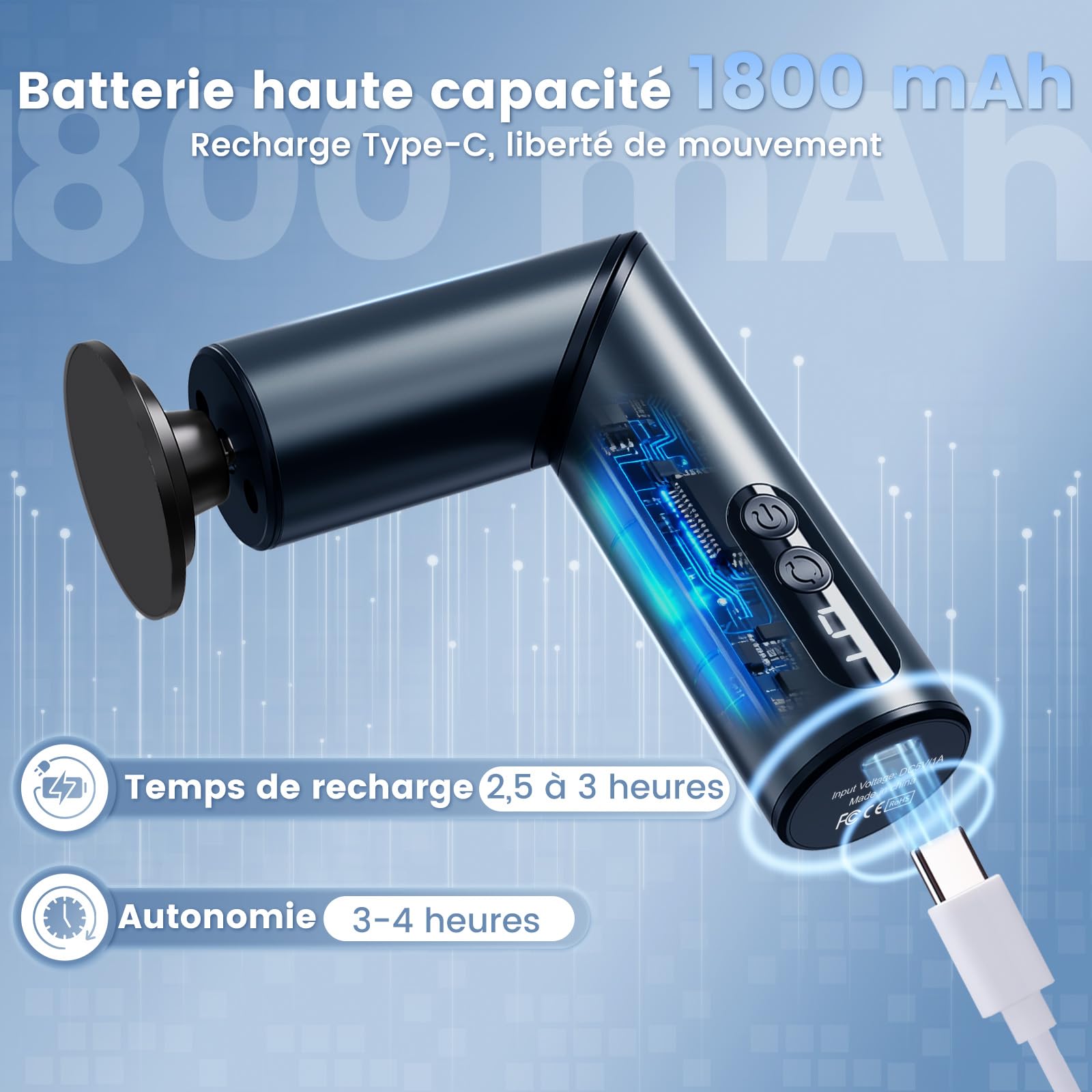 LIHAO Rape Pieds Électrique, 2 en 1Ponceuse Pieds Rechargeable 1800mAh avec Poignée Rabattable 90°, 9 Vitesses, Écran LED, Kit Pédicure 30 Accessoires pour Callosités et Peaux Mortes - Noir