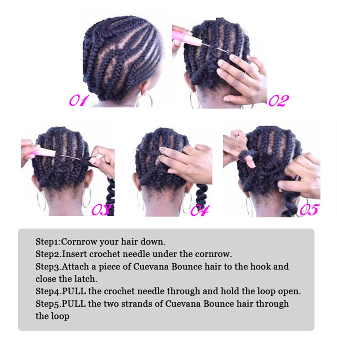 5Packs Braiding Hair 24Inch Synthetic Braiding Hair Pre Stretched Hair Extensionsc Crochet Hair Jumbo Braiding Hair(Blue Violet-Lake Blue-Light Purple)