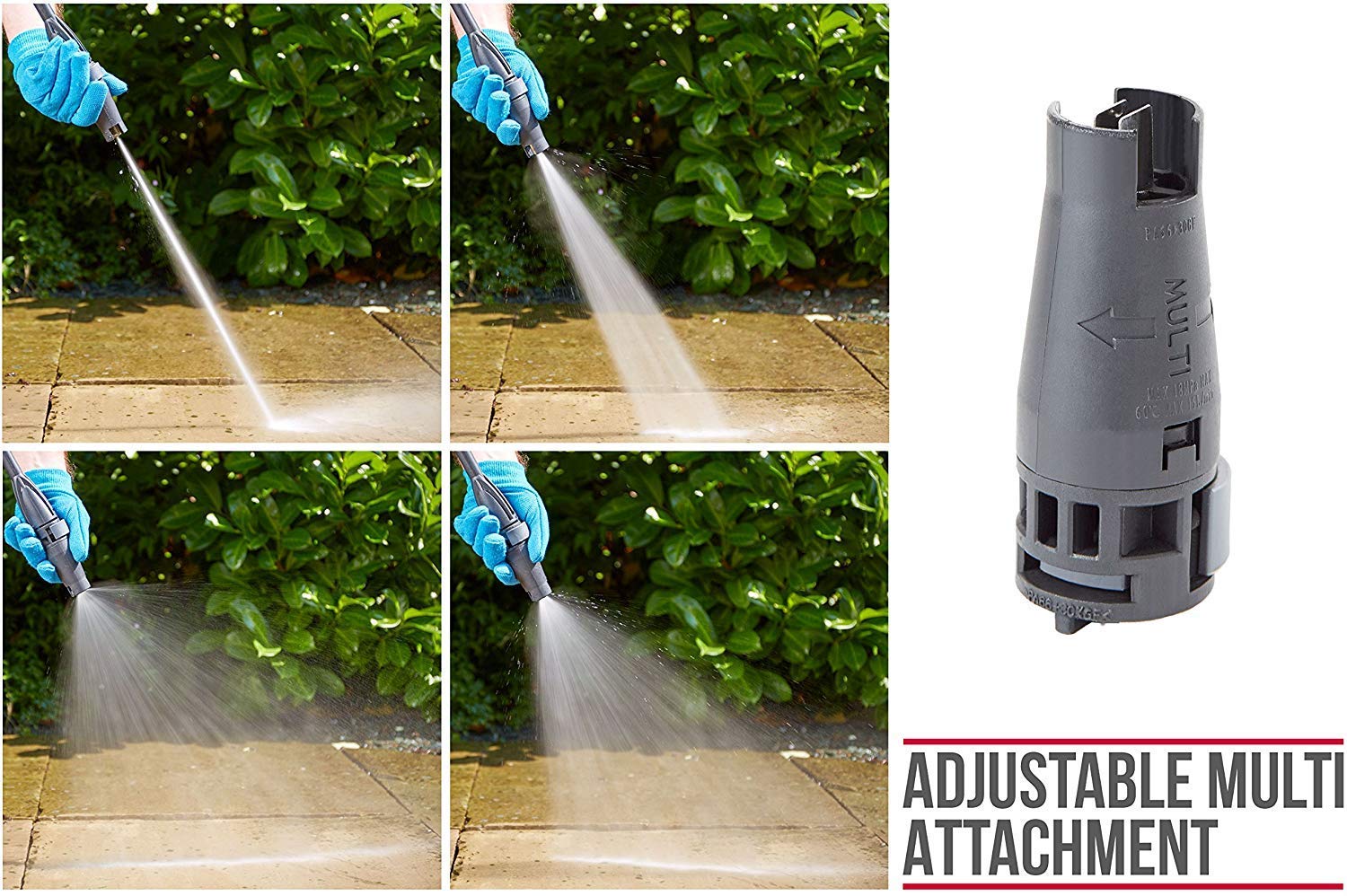 Andrew James Pressure Washer Power Jet Wash with 5 Attachments 1500W