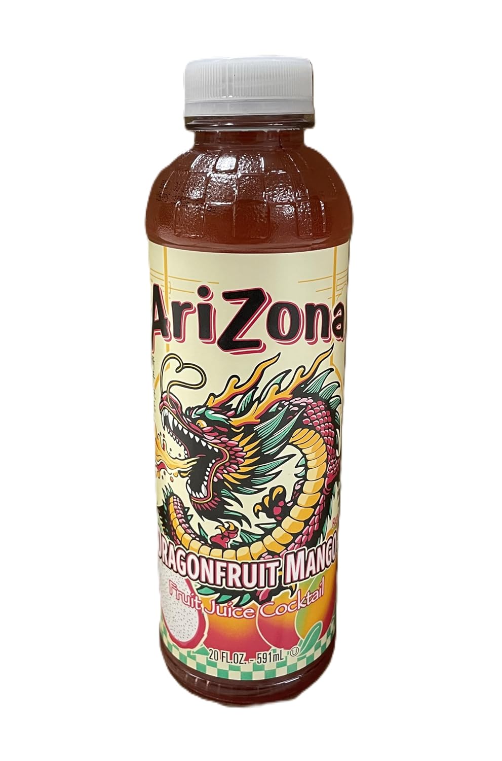 Arizona Dragon Fruit Mango Fruit Juice Cocktail, 100% Natural No Artificial Colors or Flavors, 20 Fl Oz Bottles, 24 Pack