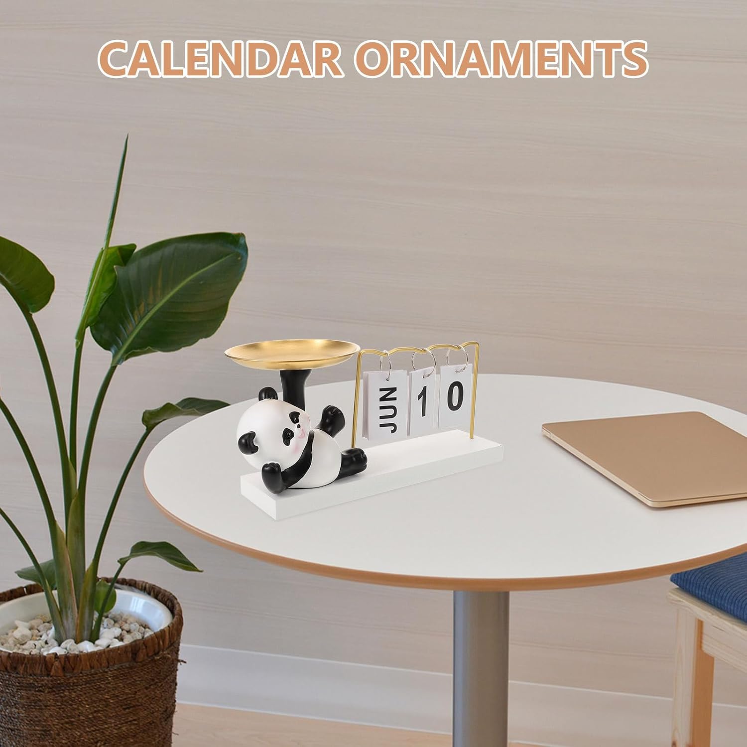 Panda Calendar Decorative Trinket Tray for Entryway Desk Storage image 5