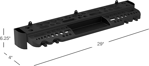 Miniatura 2 de Estante de almacenamiento de herramientas para montaje en pared, estante organizador con 61 ranuras, 4 ganchos, 2 compartimentos, estantería de