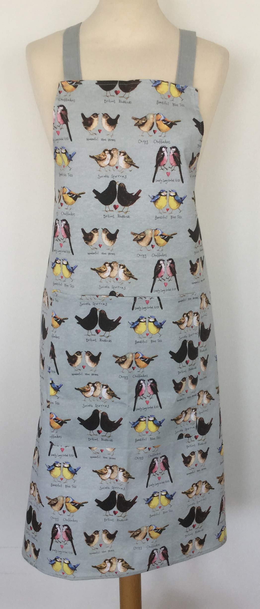 Alex Clark Blue Brilliant Birds Apron - 100% Cotton - Kitchen - Baking - Cooking