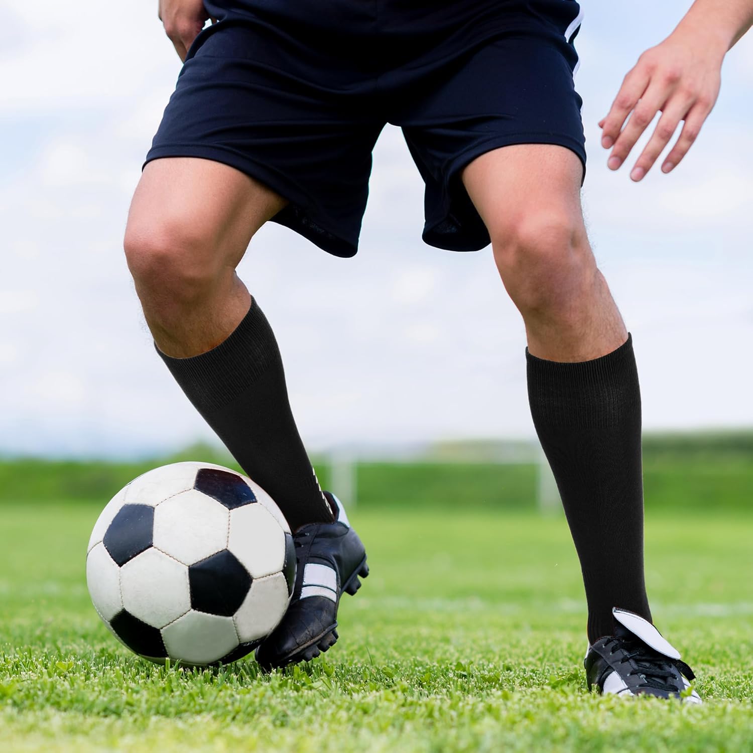 Ultrafun 2/4 Pairs Grip Soccer Socks Non Slip Knee High Compression Soccer Football Socks - Image 3