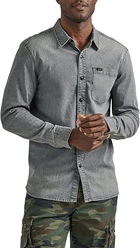 Lee Chemise à Manches Longues pour Homme, Denim Gris, XXL