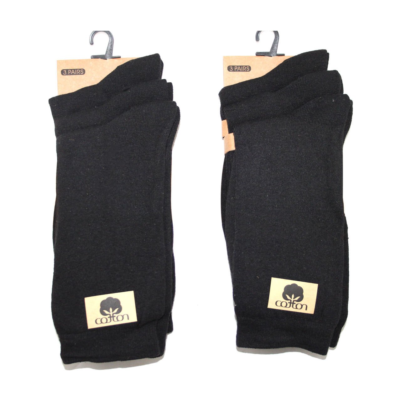 Robelli Men's Plain Black Cotton Blend Cotton Socks – (6 Pack)