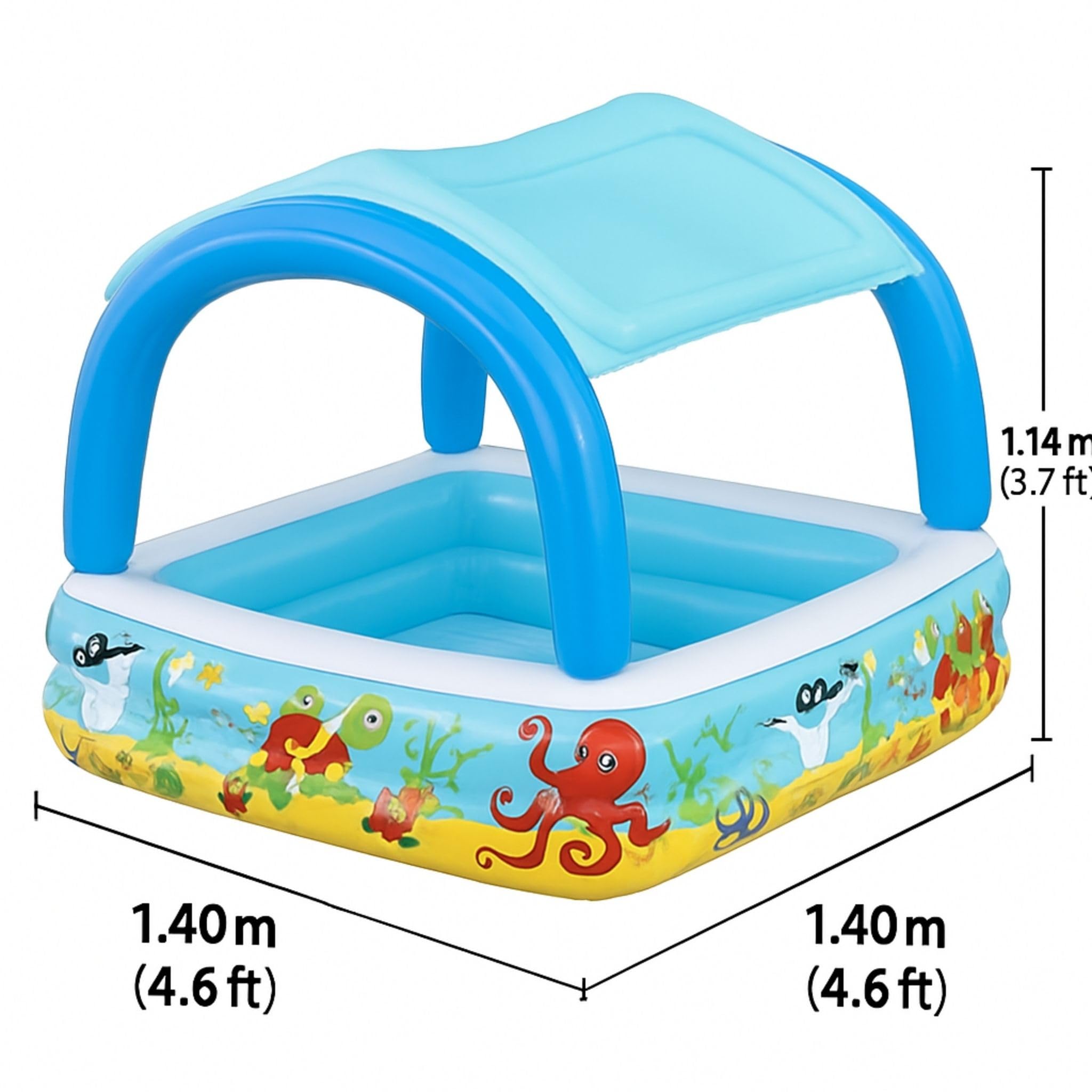 Bestway Planschbecken Pavillon Canopy Play Pool Mehrfarbig 147 x147 x 122 cm