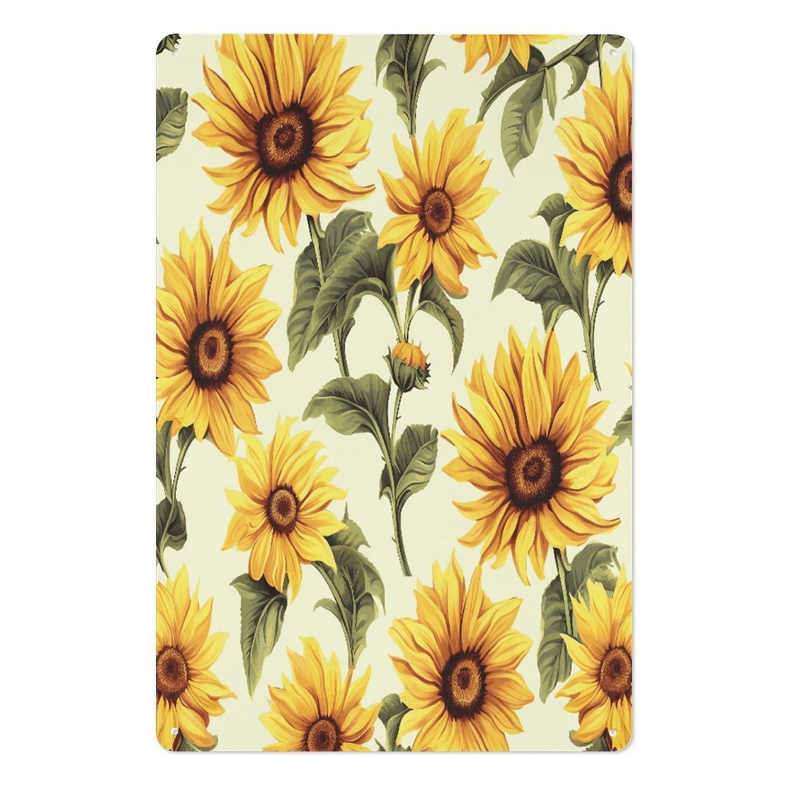 Adfgyerh Style Summer Sunflower Tin Sign Hanging Art Prints,Wall Decor For Gifting And Party Decoration 7.9X11.8 Inch,Wall Art For Home Garden Greenhouse Living Room Bedroom Yard