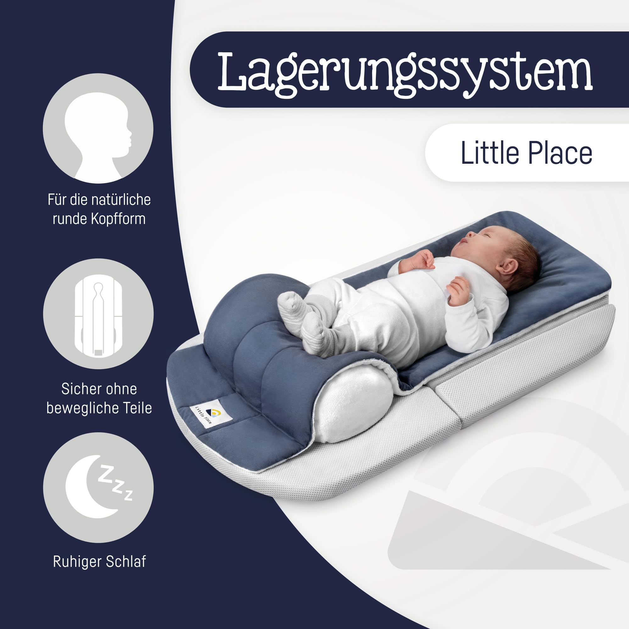 Julius Zöllner Little Place Lagerungssystem - Für einen natürlichen und sicheren Schlaf von Babys - bietet die Geborgenheit eines Babynest und Vorbeugung/Therapie von Plagiozephalie
