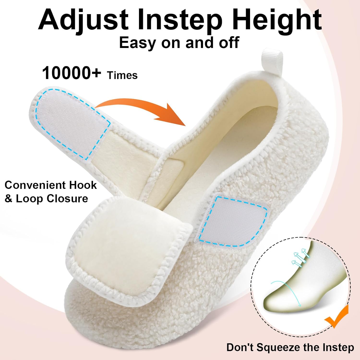 BARERUN Women Slippers Adjustable Wide Diabetic House Slippers for Women Soft-Lightweight House Shoes with Rubber Sole Indoor/Outdoor - Image 5