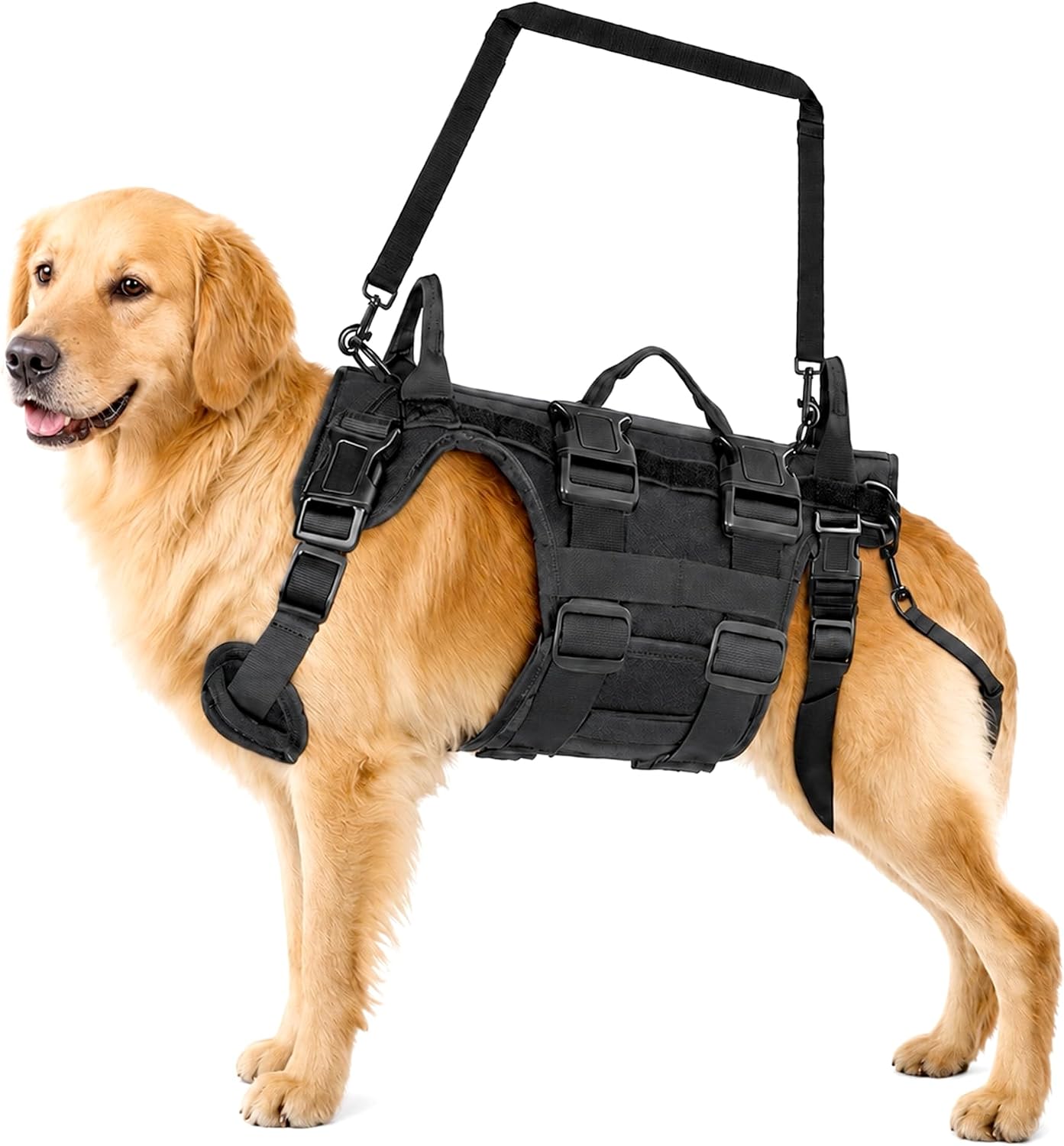Dog Lift Harness for Rear Leg Support, Professional Senior Dog Sling for Hip ACL Recovery, Breathable Lift Support Vest with Padded Handle for Large/Medium Dogs - Assist for Stairs & Cars (Black, XL)