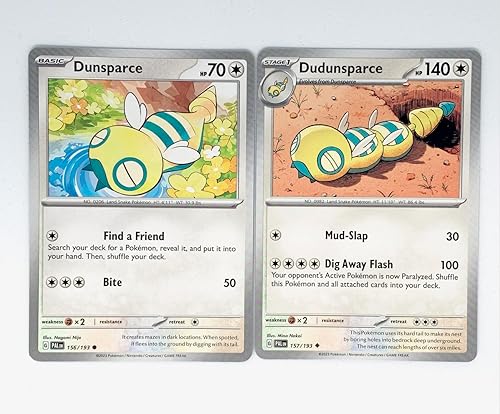 Dudunsparce 157/193 - Paldea Evolved - Set Pokemon Evolution - Juego de 2 cartas - Escarlata y violeta