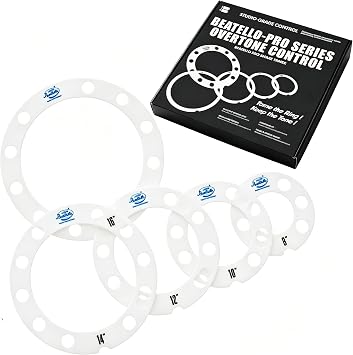 5 Pack Drum Dampening Ring Set, Low-End Control Universal 8-16" Tom/Snare Overtone Control Rings, Reduce Ringing & Enhance Warmth, 7 Colors White