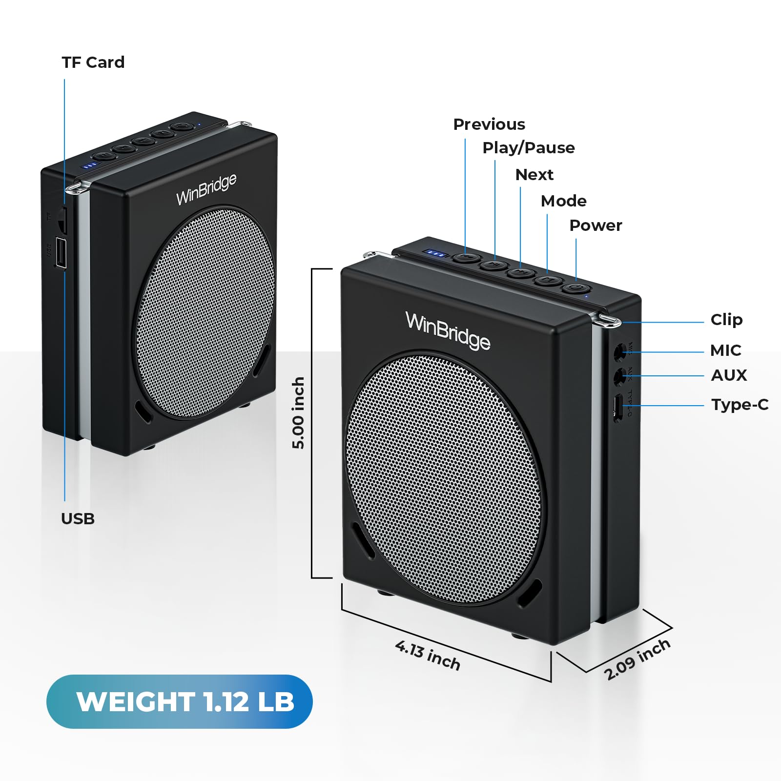 Amazon | WWINBRIDGE 大音量 ポータブル拡声器 スピーカー ハンド