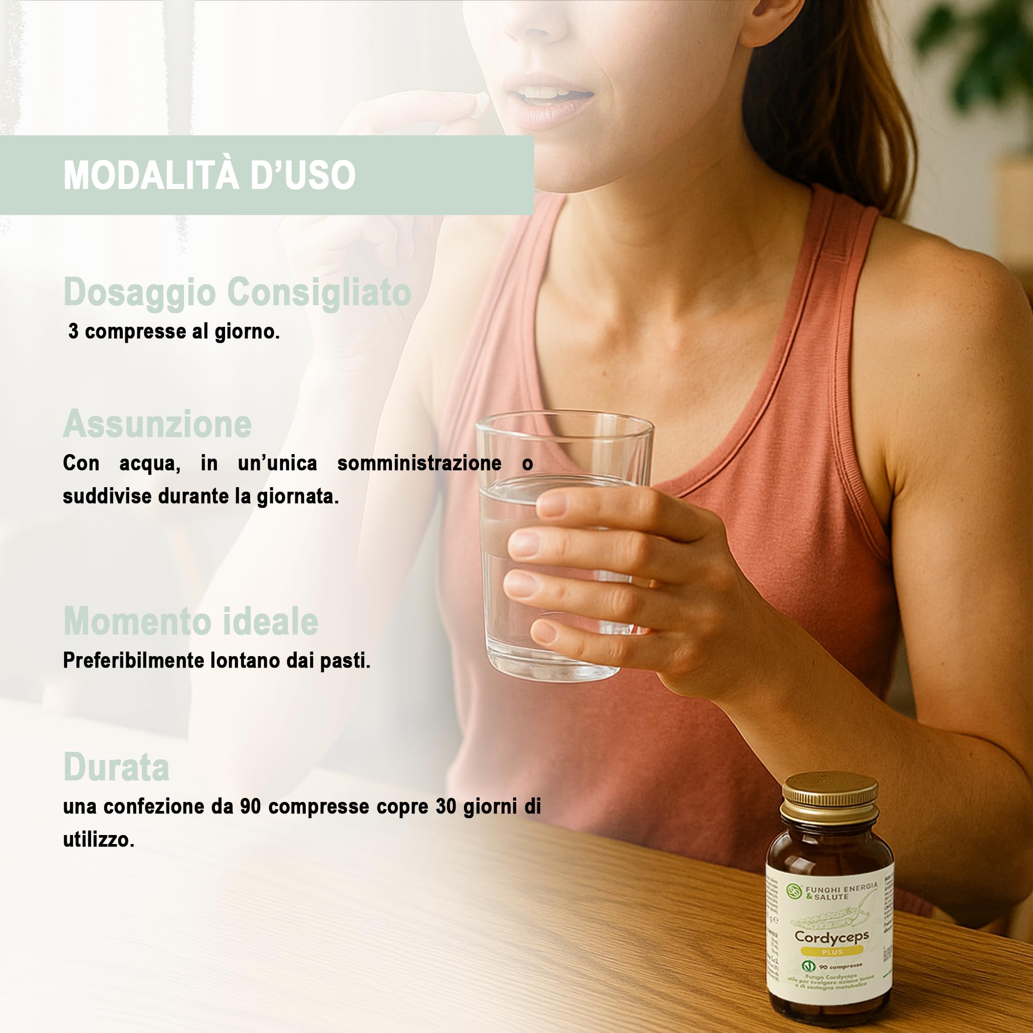 Cordyceps Plus, Integratore con Funghi Medicinali, 90 Compresse, Cordyceps sinensis 50% Sporoforo, 50% Estratto Secco Titolato, 30% Polisaccaridi, VeganOK, No Glutine, No Lattosio, No OGM