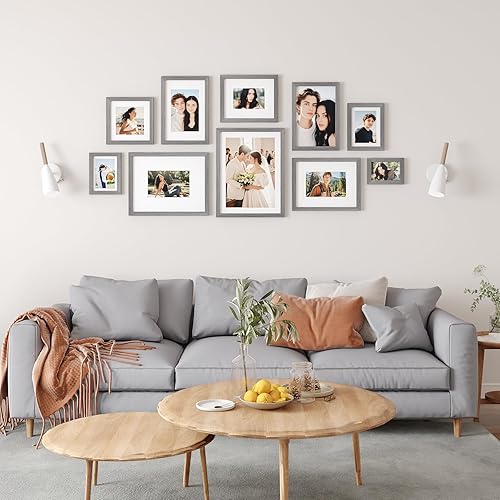 Miniatura 6 de Egofine - Portarretratos de 8 x 10 pulgadas, de madera maciza con plexiglás, para fotos de 4 x 6 y 5 x 7 con paspartú o de 8 x 10 sin paspartú, para