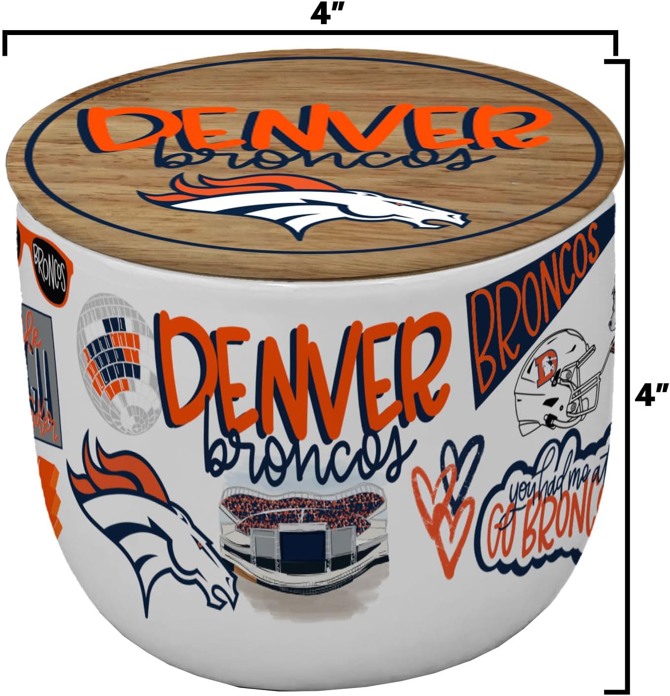 NFL Denver Broncos Loco Fan 16oz Ceramic Candle