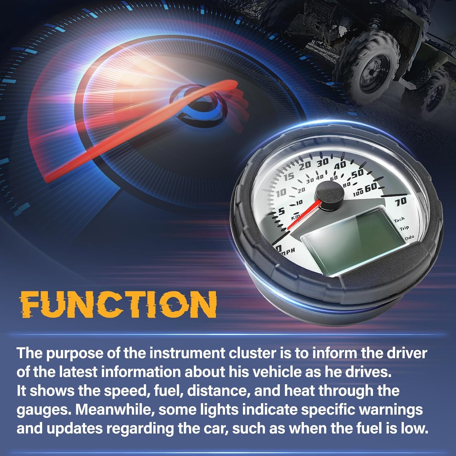 3280482 Speedometer Cluster Assembly 3280528 Replacement for 2004-2012 Polaris Sportsman 400 450 500 600 700 800 ATP 500, Repalce OE Number 3280431, 3280482, 3280528