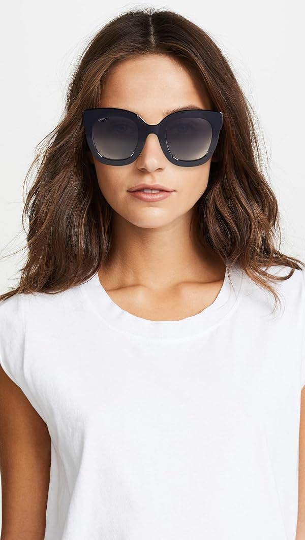 Gucci Women's Urban Stars Rectangle Sunglasses, Black/Grey, One Size by Gucci - Image 3