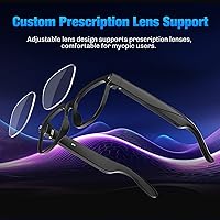 Vista 6 de Lentes inteligentes AI con cámara, video HD 4K y captura de fotos, traducción en tiempo real, gafas de grabación con asistente de IA, audio de oído