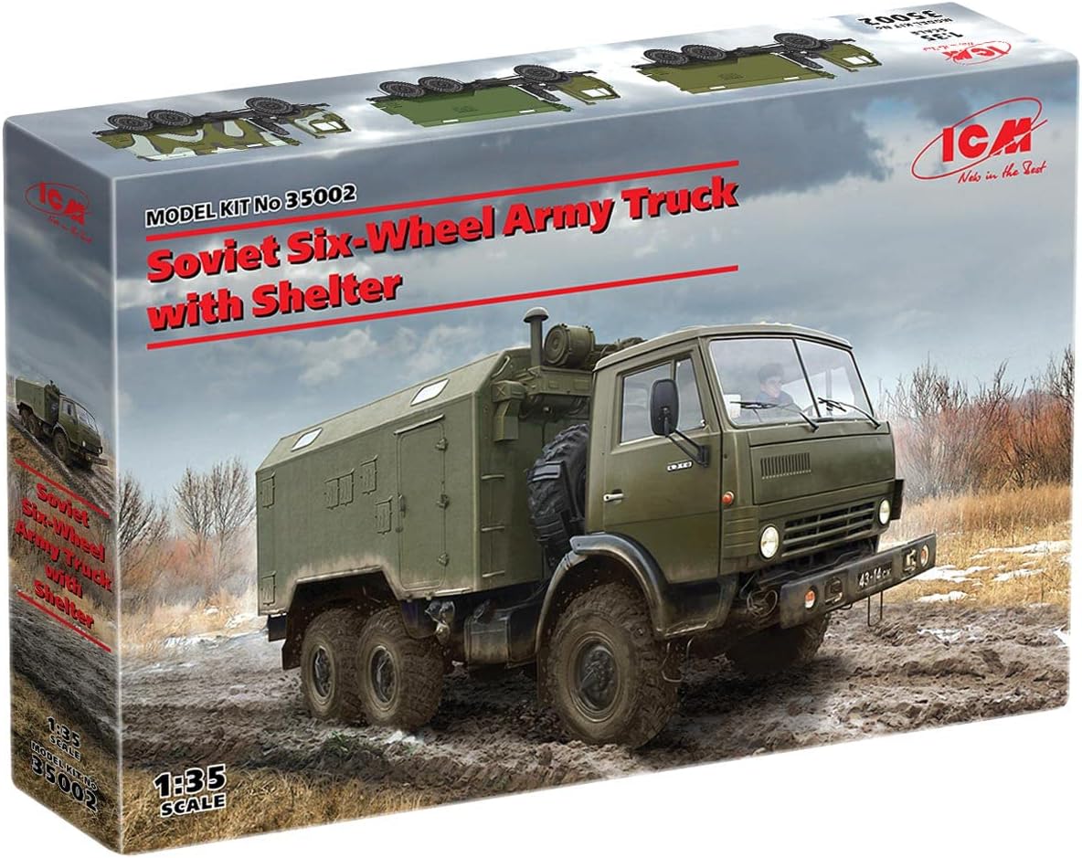 ICM 35002 - Plastic Vehicle Model Soviet Six-Wheel Army Truck with Shelter - Scale 1:35